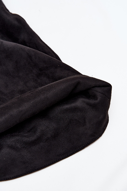 Vklouzávací dámské kozačky na podpatku z eko semiše černé Noretta