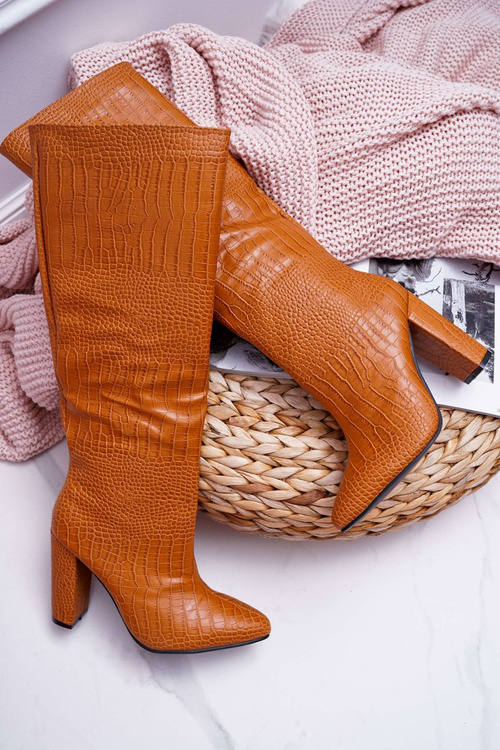 Dámske topánky na stĺpiku Snake Skin Camel Aduan