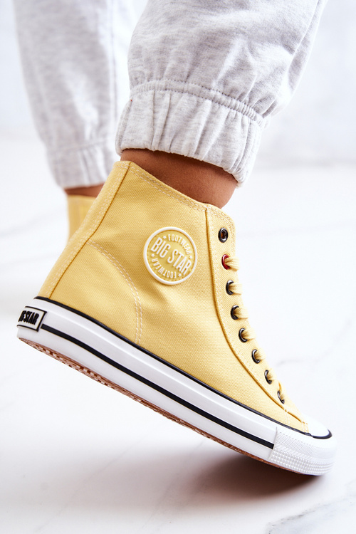 Dámske vysoké tenisky veľká hviezda jj274207 žltá