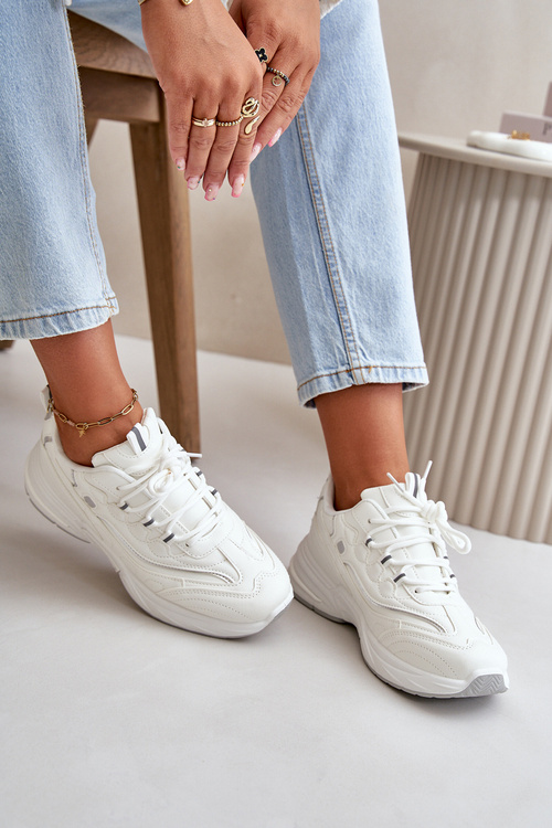 Sportovní Boty Sneakersy Eko Kůže Bílé Verilisse