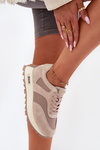 Semišové Sneakersy Na Platformě Dámské Big Star RR274897 HI-POLY SYSTEM Béžové