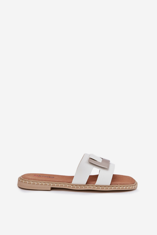 Dámske Ploché Sandále S Dekoratívnym Detalom Biele Artiker 56C1334