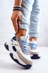 Dámské Sneakers Sportovní Obuv Big Star JJ274580 Bílá a Modrá