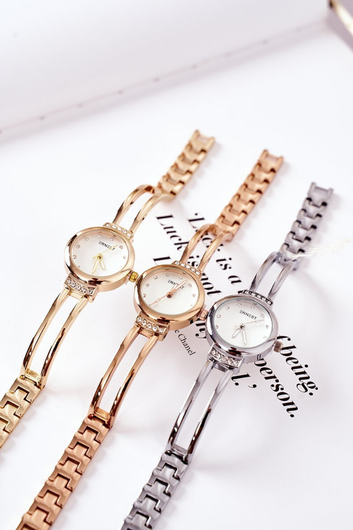 Malé hodinky na náramku s zirkónmi ernest srebry