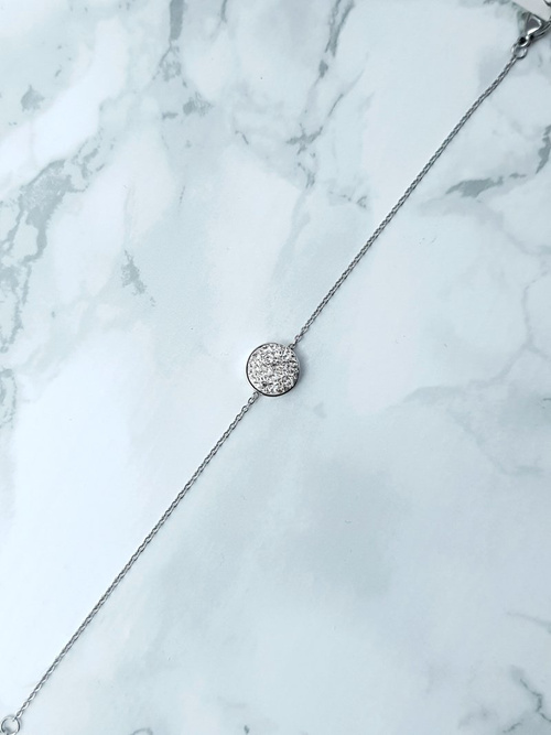 Dámsky náramok na reťazovom striebornom kruhu Selene