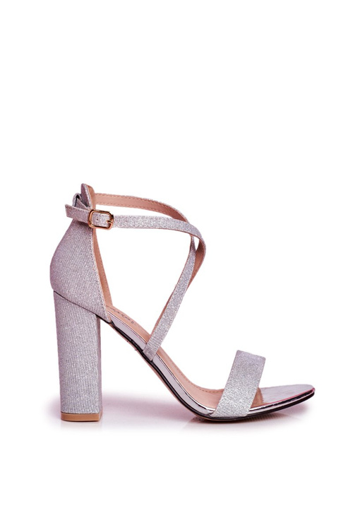 Dámske sandále na striebro Vivi trblietavý príspevok