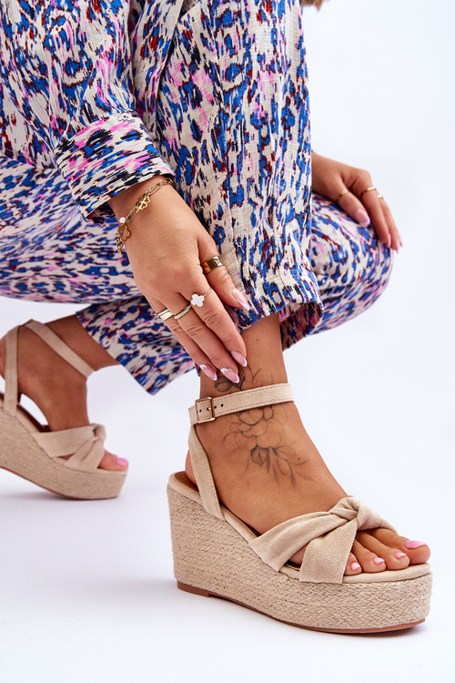 Dámské sandály na klínu Béžove Kendall