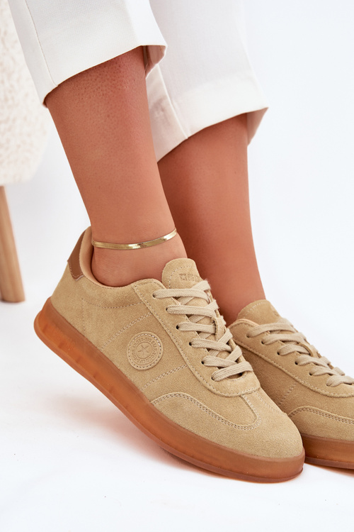 Dámské Semišové Sneakers Big Star RR274849 HI-POLY SYSTEM Béžové