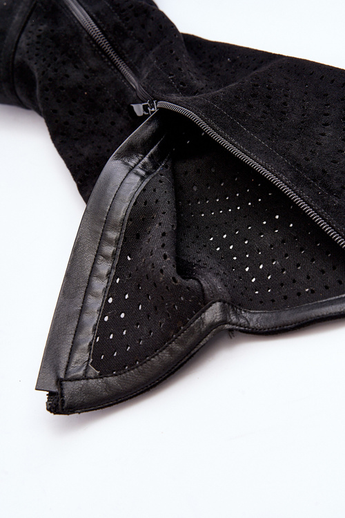 S.Barski HY66-150 Černé Průpravné Kozačky S Plochým Podpatkem