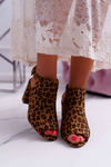 Dámské Sandály Na Podpatku Se Svrškem Peep Toe Leopard Esta