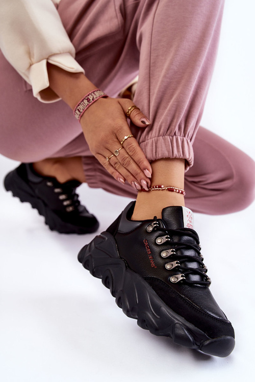 Dámske tenisky na krížových džínsoch KK2R4073C Platform Black