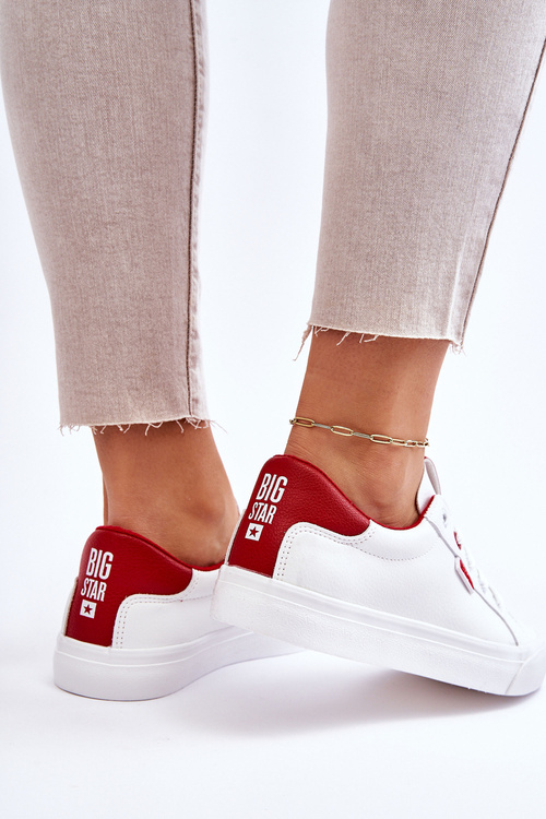 Dámské Kožené Tenisky Big Star EE274311 Bílé-červené