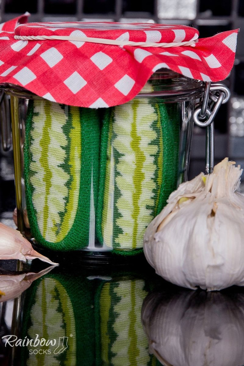 Ponožky Rainbow Socks Zelenina Ve Sklenici Okurky 2 Páry