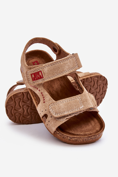Dětské lehké sandály na suchý zip Big Star LL374140 Béžová