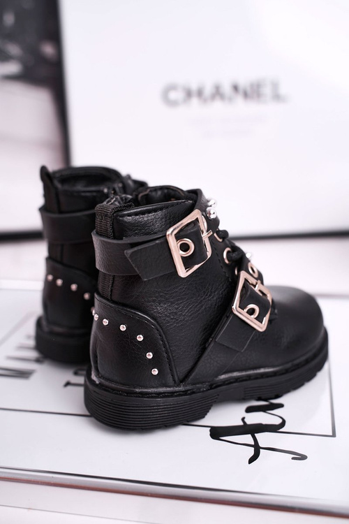 Dětské Boty zateplené Se Zipem Černé Mary