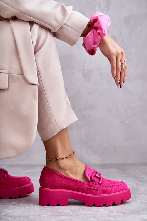 Dámské semišové boty na růžové platformě Gunn