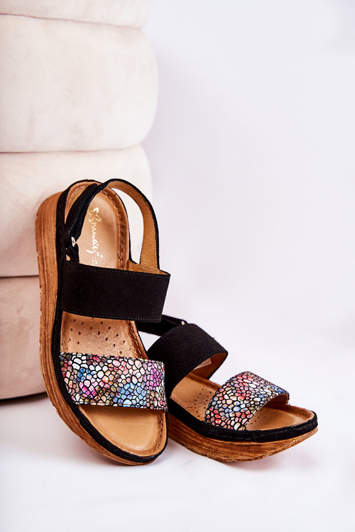 Dámske kožené sandále Maciejka 04142-20 Čierne