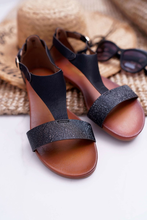 Dámské Sandály Ploché Sergio Leone SK020 Černé Magra