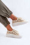 Dámské krajkové tenisky Lee Cooper LCW-23-44-1620 Beige