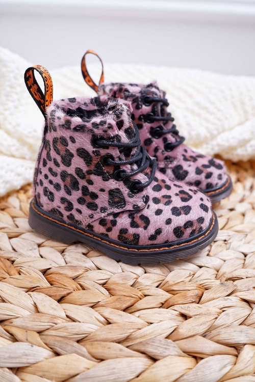 Dětské Boty Se Zipem Růžové Leopard Lilo