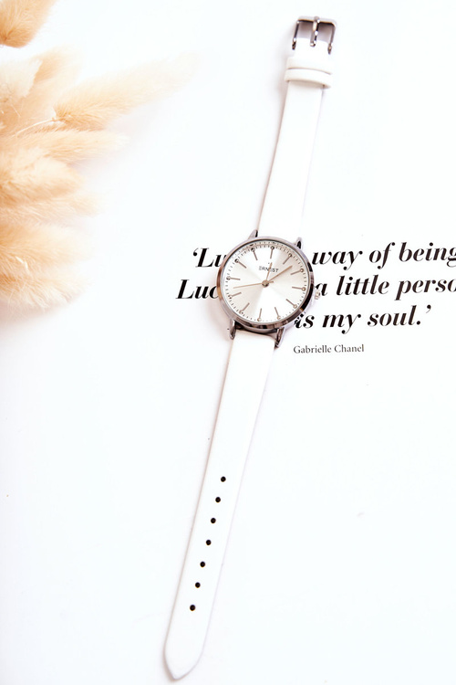 Dámské analogové hodinky bez obsahu niklu Ernest bíle