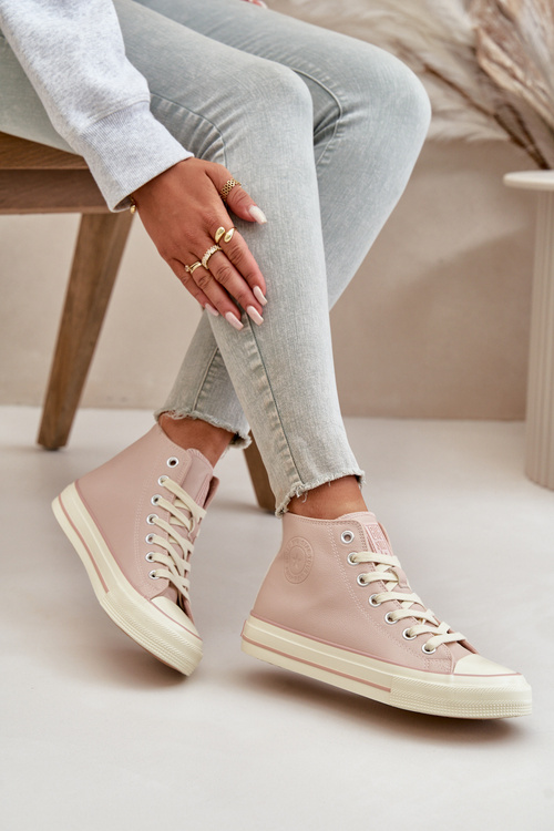 Dámské Tenisky Zateplené Z Eko Kůže Růžové Big Star OO274933