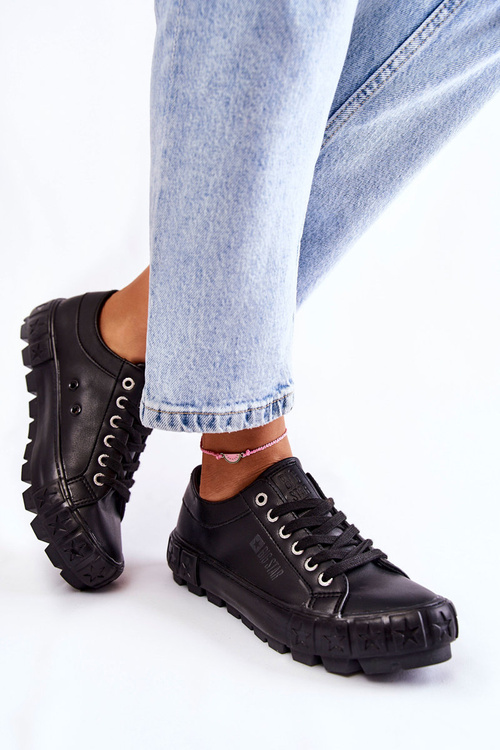 Módní kožené tenisky Big Star KK274143 Černé