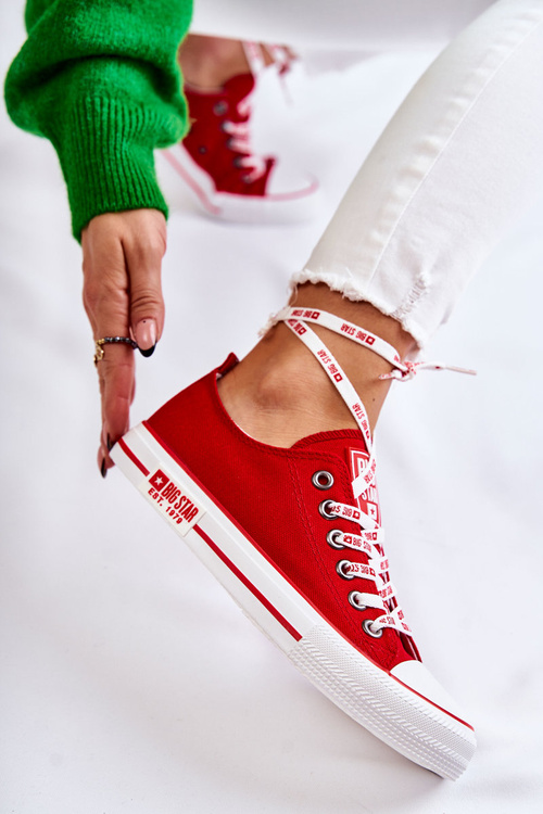 Dámské Materiál Sneakers Big Star KK274104 Červená