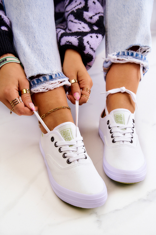 Ľahká dámska veľká hviezda JJ274260 Biele tenisky