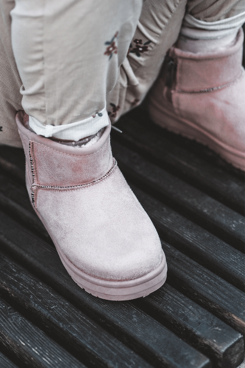 Dívčí Sněhové Teple Boty S Kožešinou S Ušima Růžový Betty