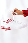 Dámske kožené tenisky Big Star II274032 Biele a červené