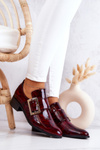 Lakované boty s přezkou Burgundy Taliya