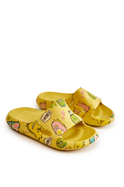 Lehké dětské pantofle Dinosauři Žlutá Astro