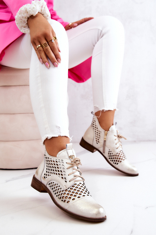 Nicole Openwork Boots 2704/004 Biele a zlato