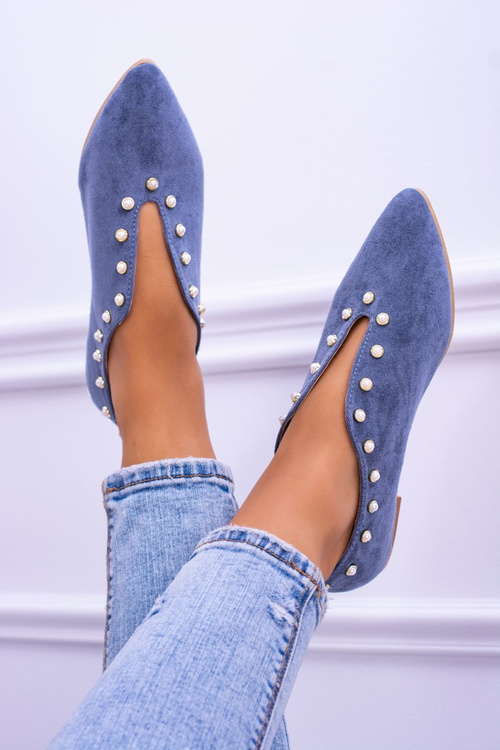 Lu Boo modré ploché boty s Výřezy Merseo