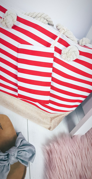 Velká plážová červená kabelka