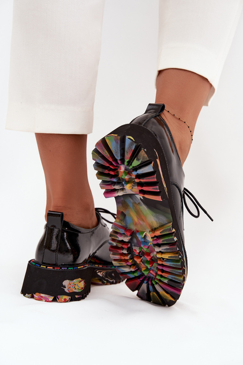 Lakované kožené dámské polobotky Artiker 57C0172 Černé