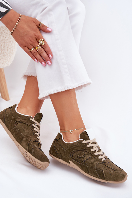 Dámské Sportovní Boty Z Eko Semiše Tmavě Zelené Dorella