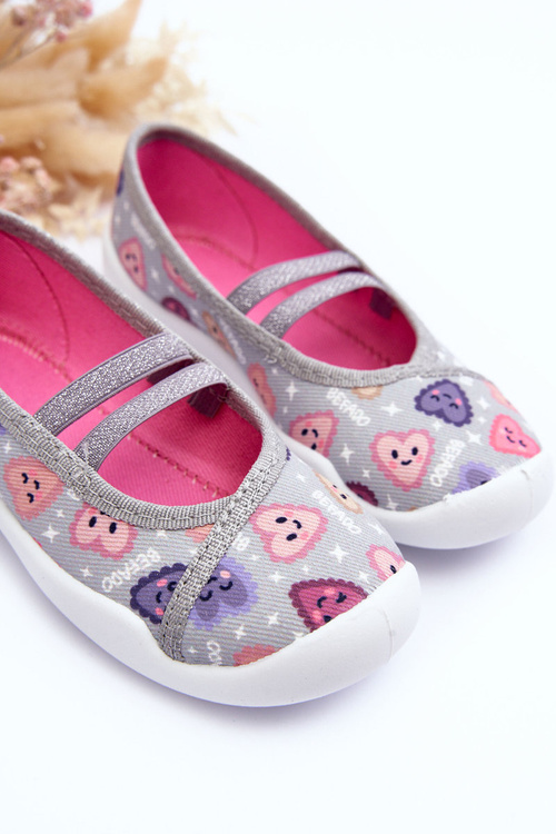 Papci balerín srdce befado 116x319 Gray-ružová