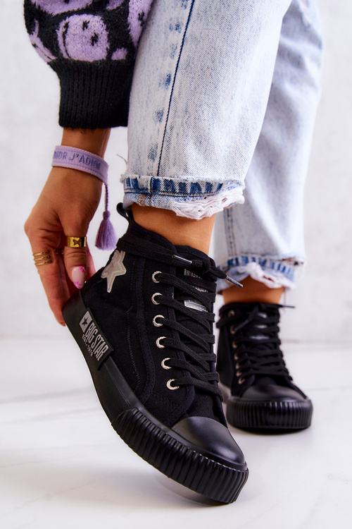 Klasické vysoké tenisky veľká hviezda JJ274380 čierna