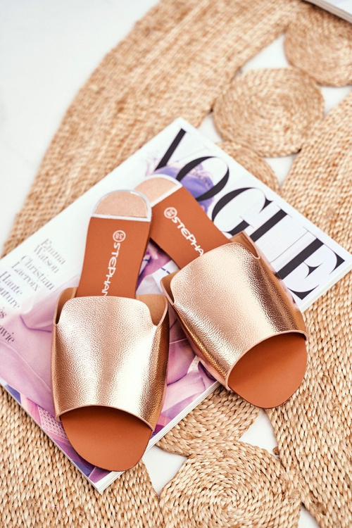 Dámske ploché klapky ružové zlato Mimios