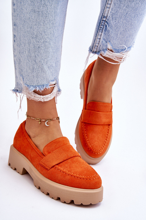 Klasické semišové mokasíny Mokasíny oranžove Corrin