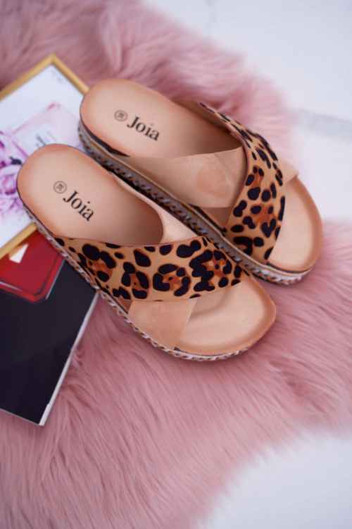 Dámské Nazouváky Camel leopard Greta