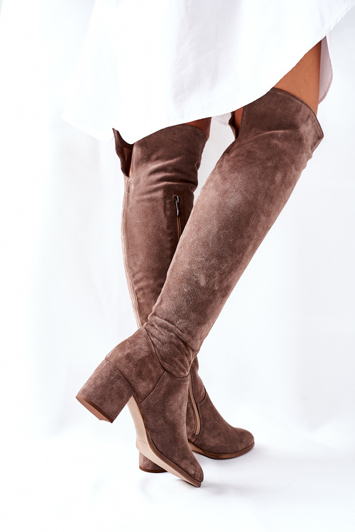 Hnede semišové boty Nicole 2582