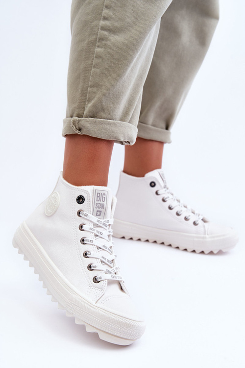Dámske tenisky s veľkou hviezdou High Izolované biele GG274108
