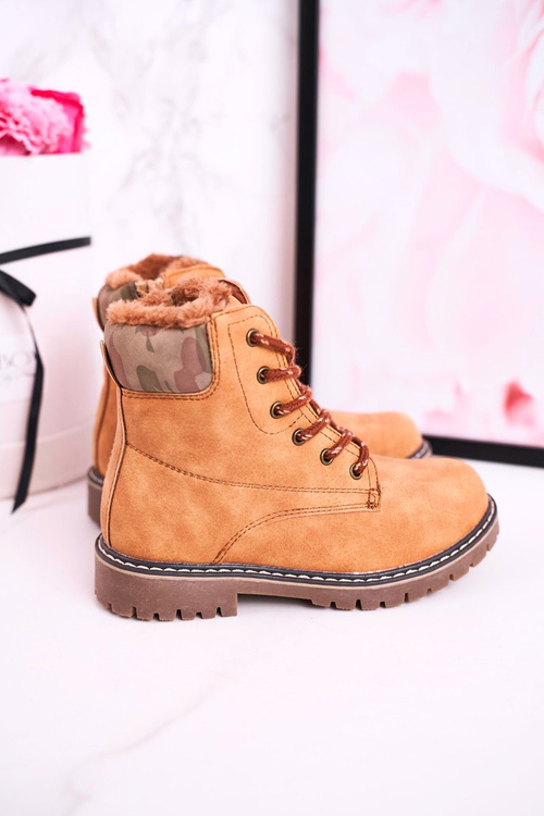 Dětské Kotníkové Boty Izolované Kožešinou Camel London