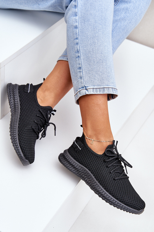 Sieťované Nazúvacie Športové Topánky Dámske Čierne Harice