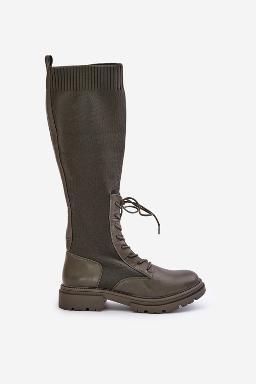 Skladané čižmy so sokovou špičkou Tmavozelené Iranel