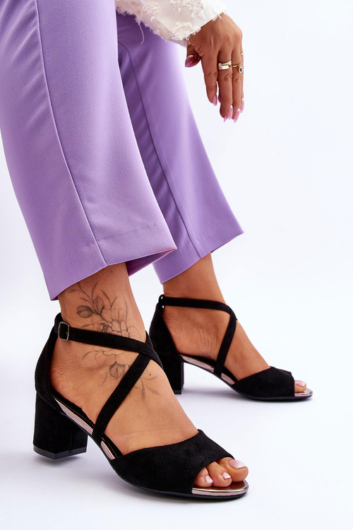 Dámské sandály na nízkém podpatku Černé Quinn