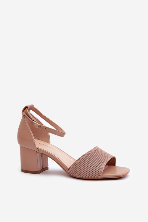 Dámské sandály na podpatku béžové Desvia